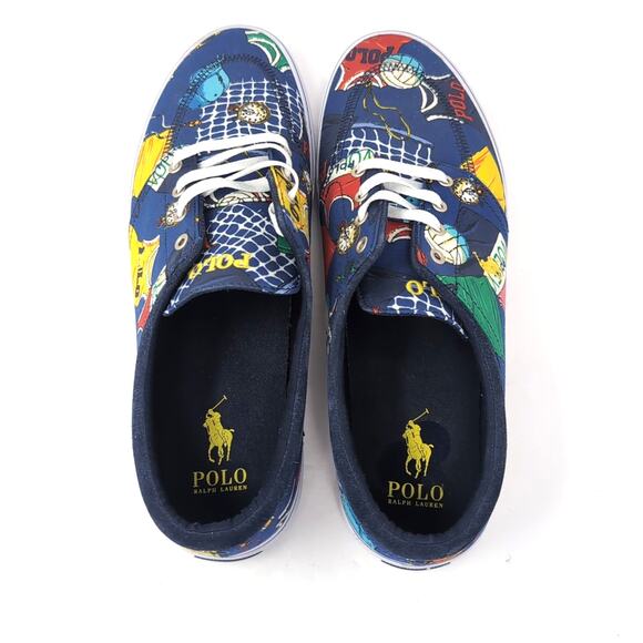 POLO RALPH LAUREN Faxon X Pony Sneaker Shoes Mens 14 Volleyball Print NEW NWOB - Picture 6 of 10